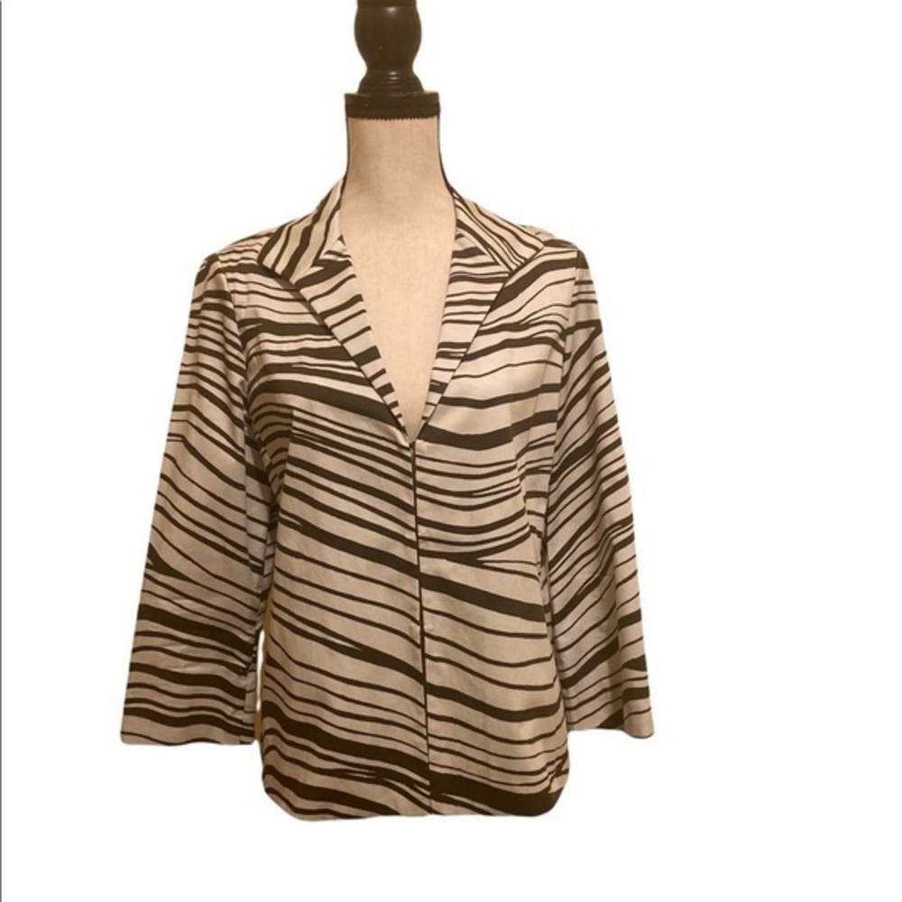 Lafayette 148 New York Black and White Striped Blazer